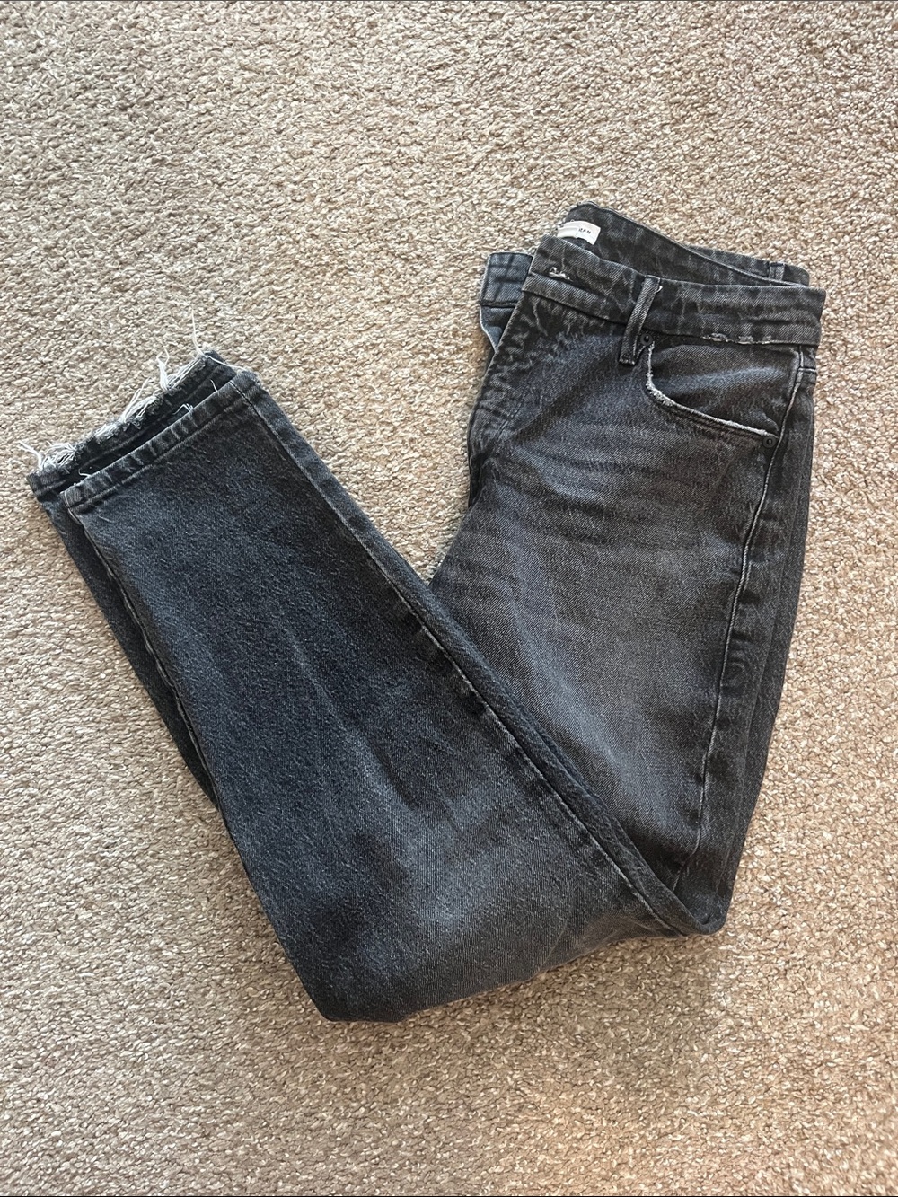 Good American Washed Black High-Rise Straight Jeans